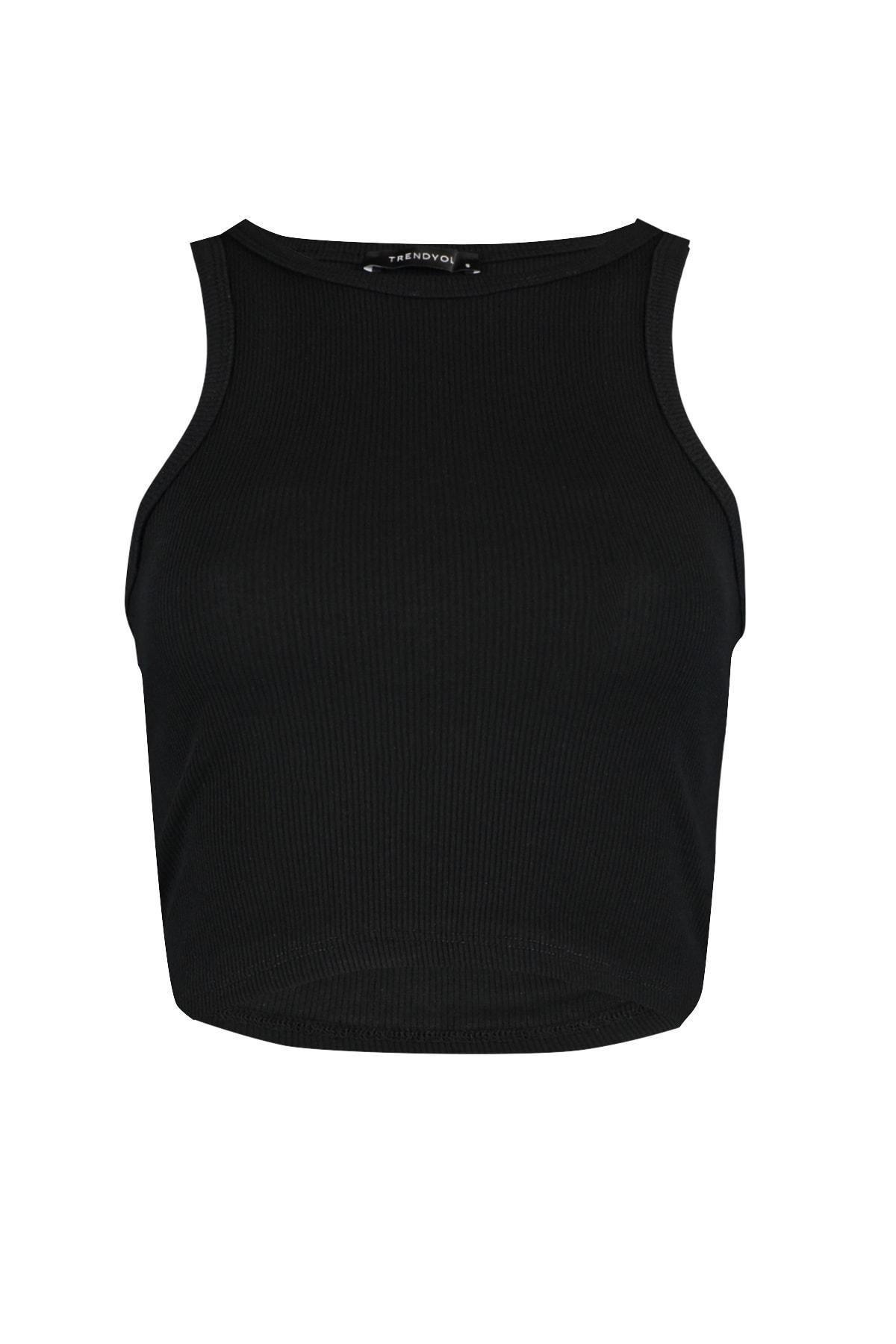 Black Fitted Halter Neck Camisole, , large image number 5