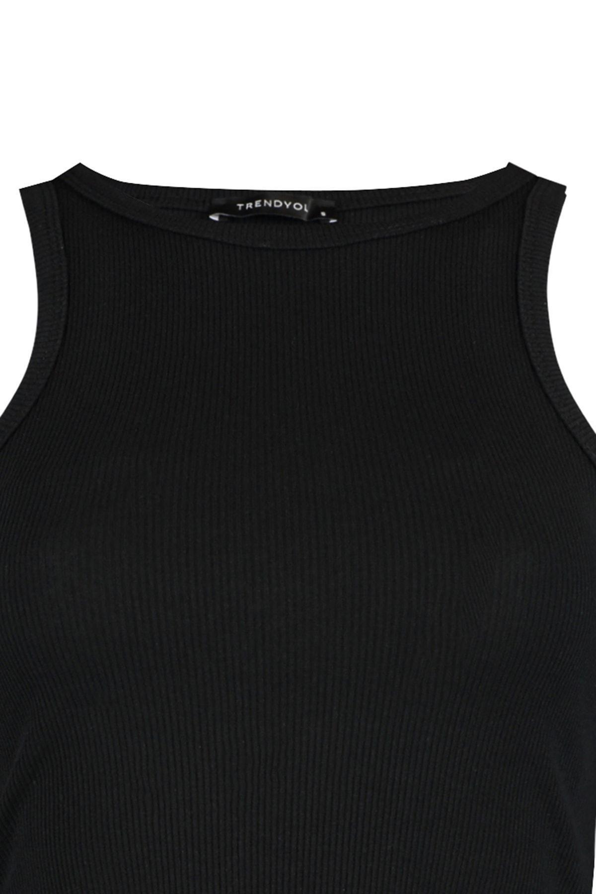 Black Fitted Halter Neck Camisole, , large image number 6
