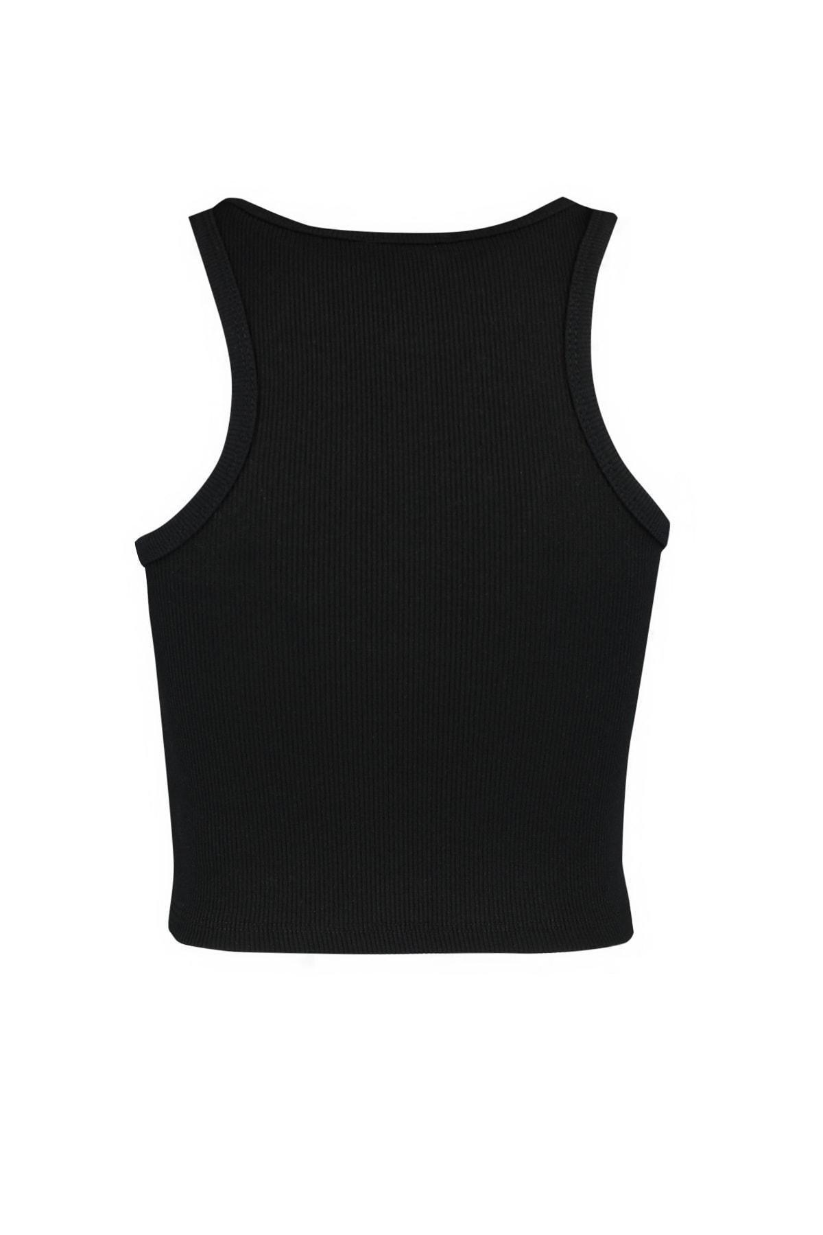 Black Fitted Halter Neck Camisole, , large image number 7
