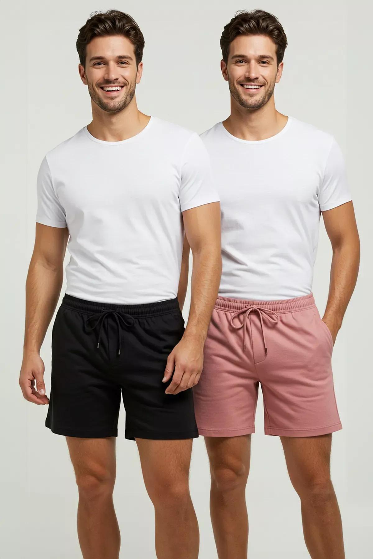 Black-Dry Rose Straight Shorts Set, C101_4623, medium