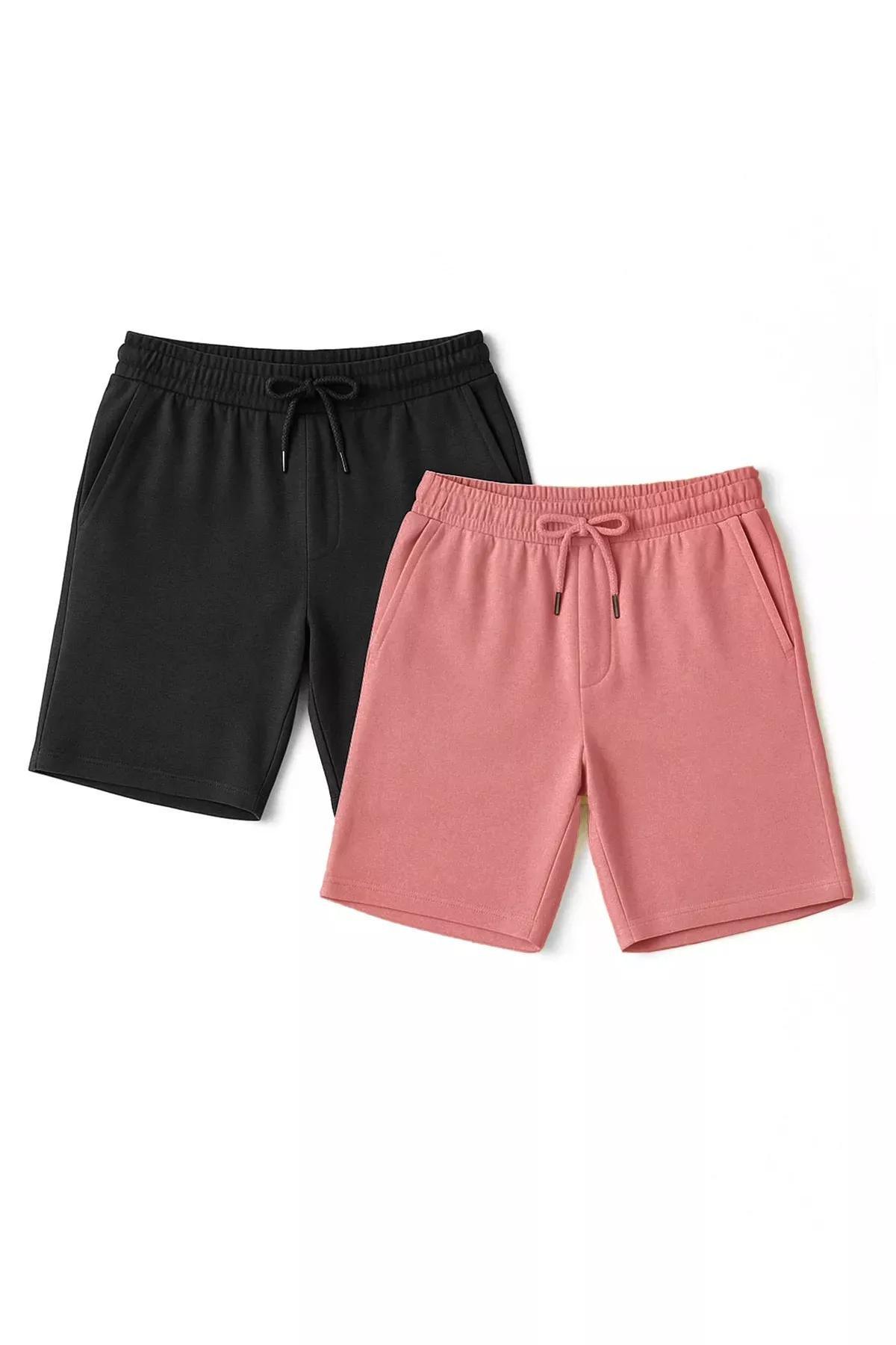 Black-Dry Rose Straight Shorts Set, C101_4623, large image number 1
