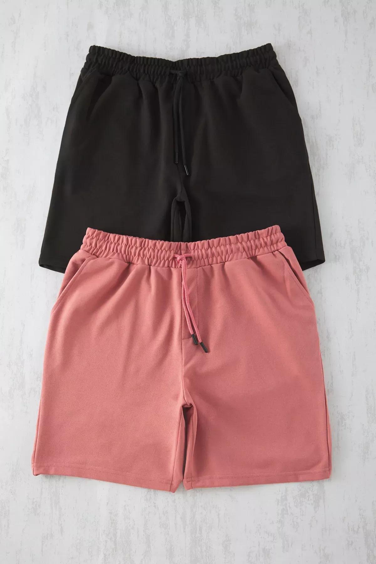 Black-Dry Rose Straight Shorts Set, C101_4623, large image number 2