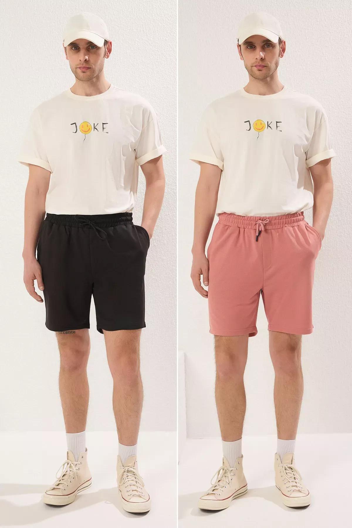 Black-Dry Rose Straight Shorts Set, C101_4623, large image number 3
