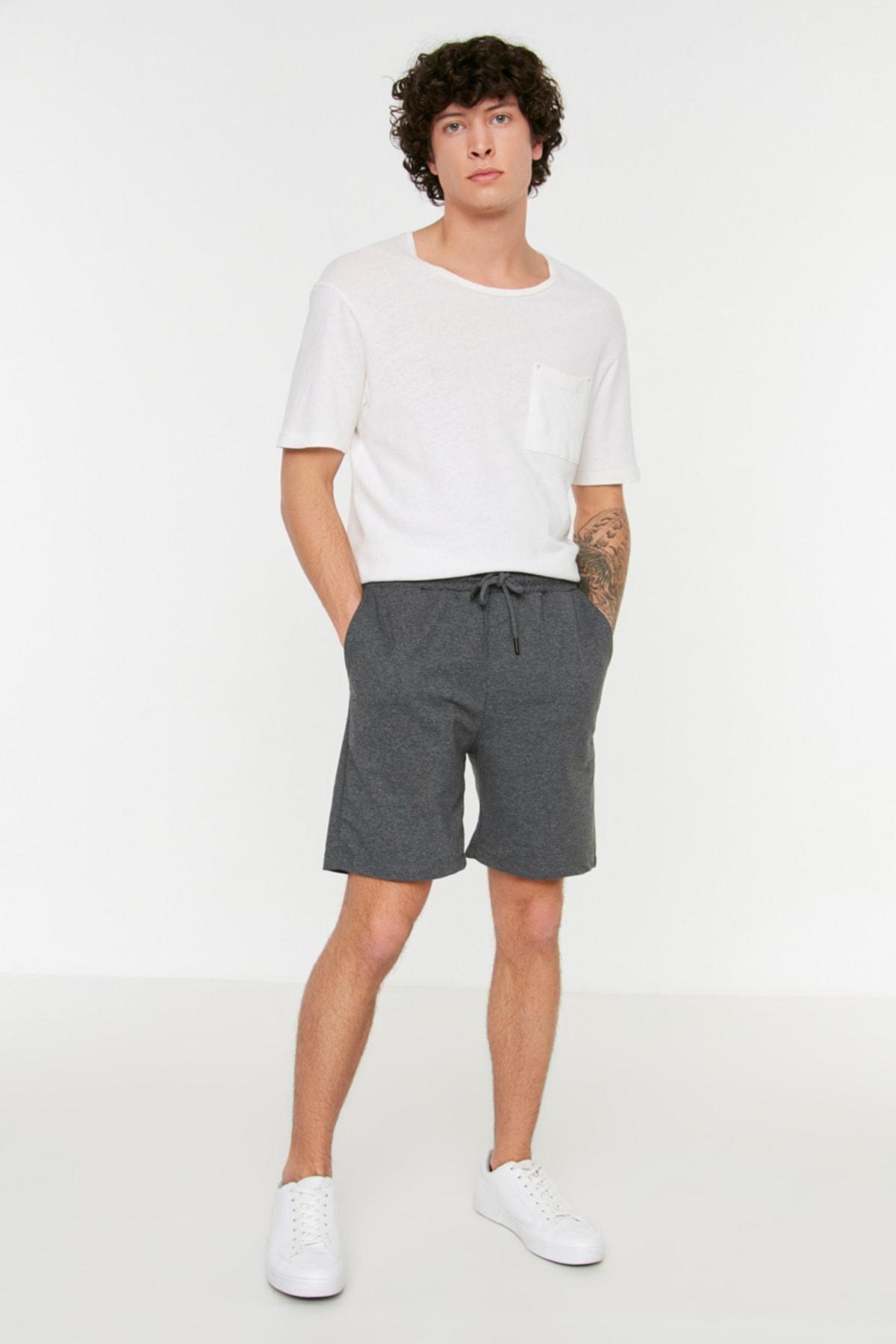 Grey Mid Waist Shorts, Set Of 2, Gray, large image number 9