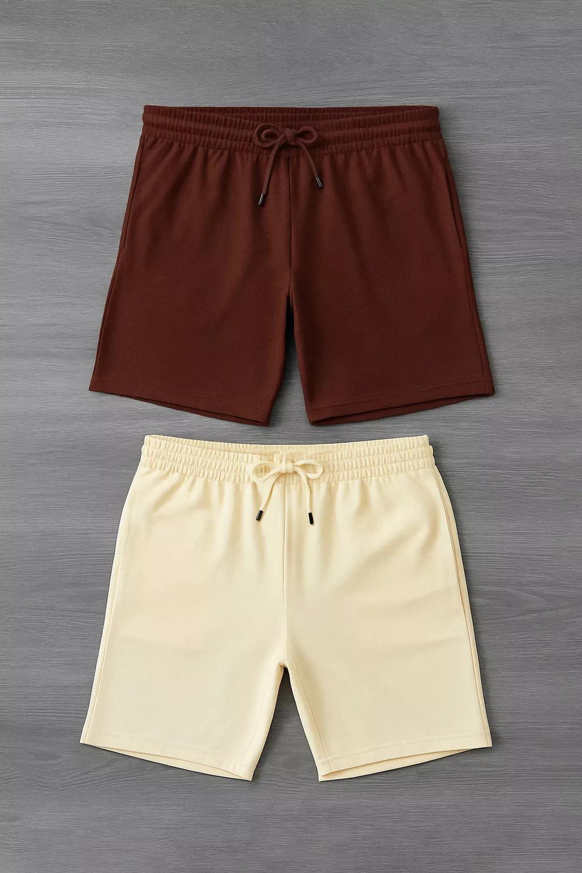 Multicolour Mid Waist Shorts, Set Of 2, , large image number 2