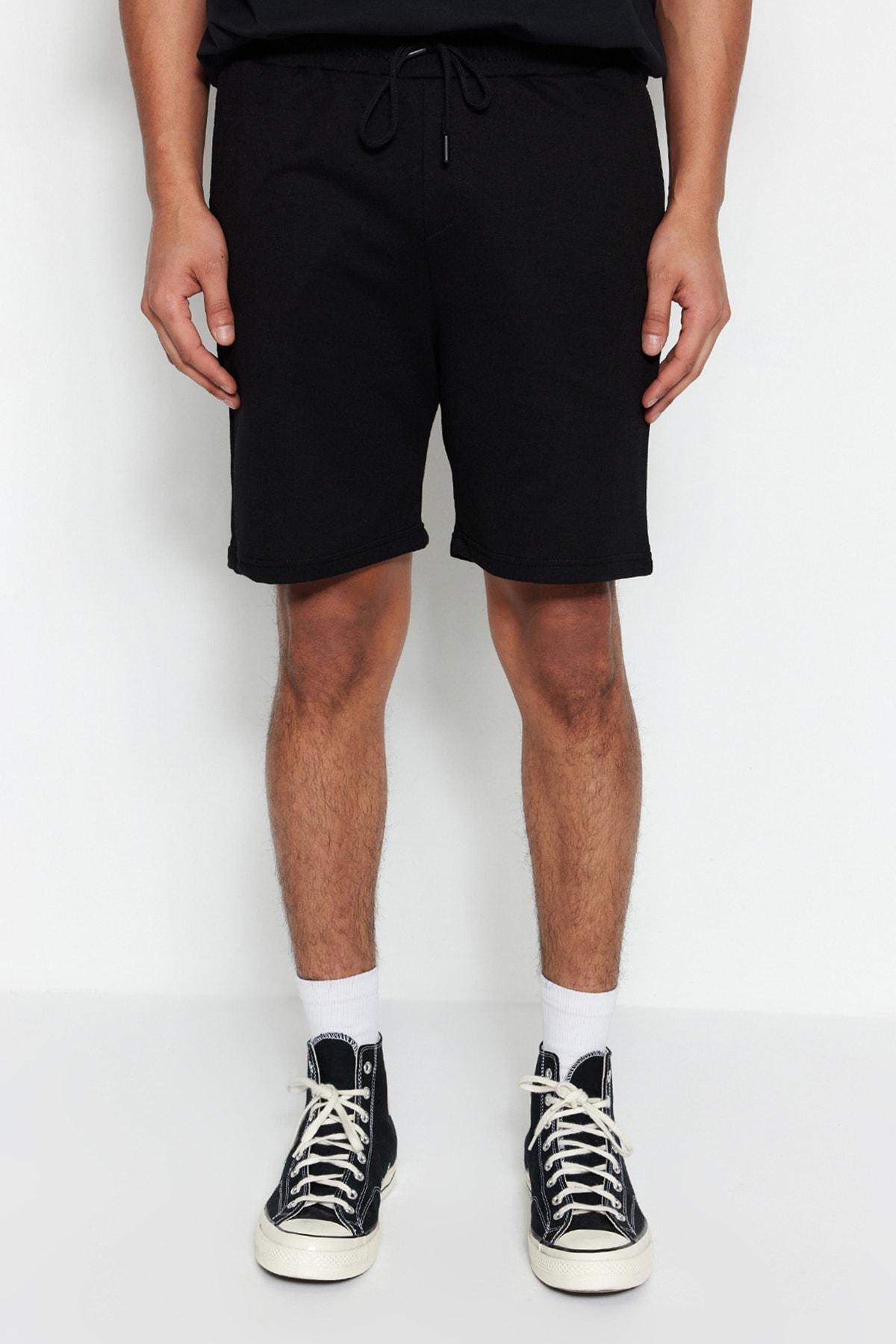Black Mid-Waist Shorts, Set Of 2, , large image number 1
