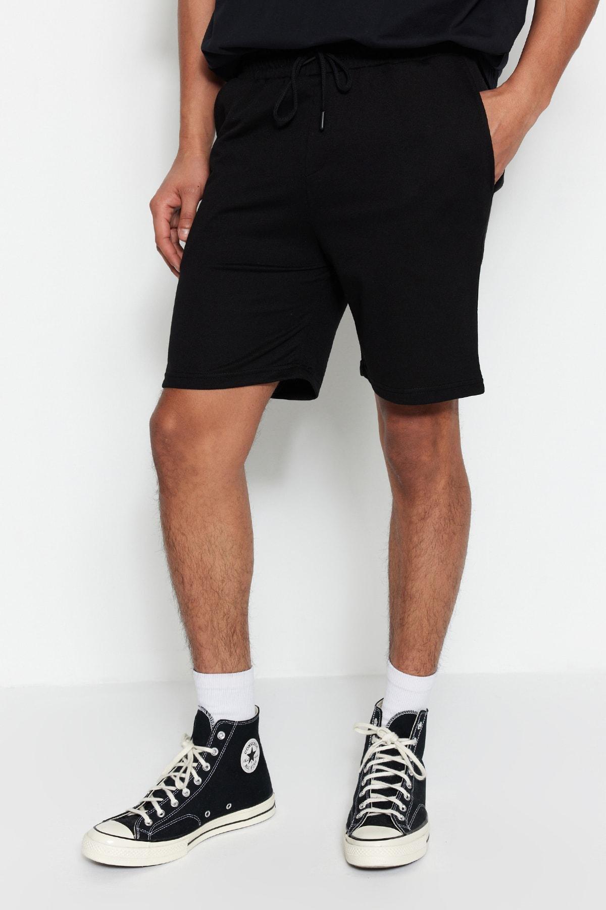Black Mid-Waist Shorts, Set Of 2, , large image number 3