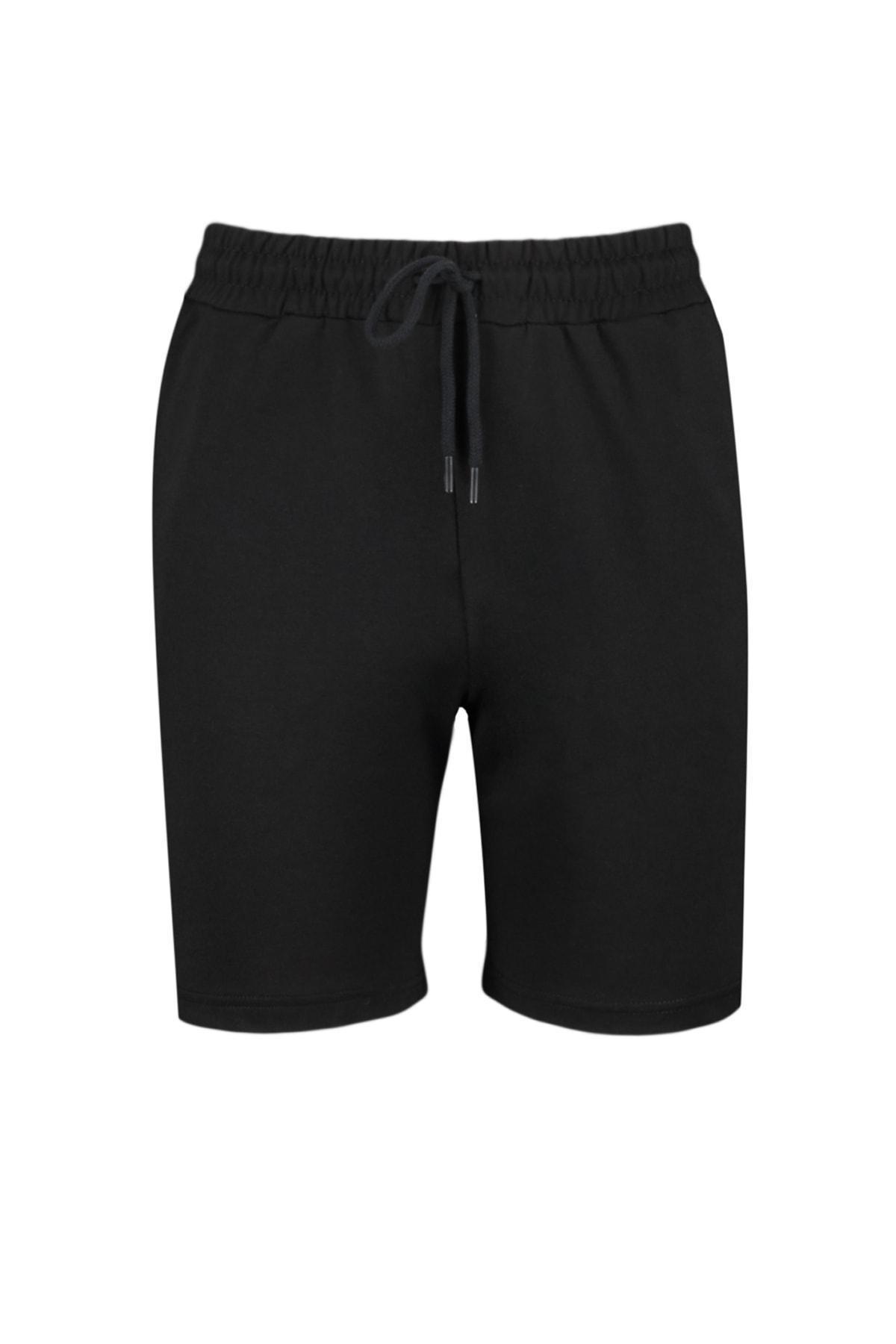 Black Mid-Waist Shorts, Set Of 2, , large image number 6
