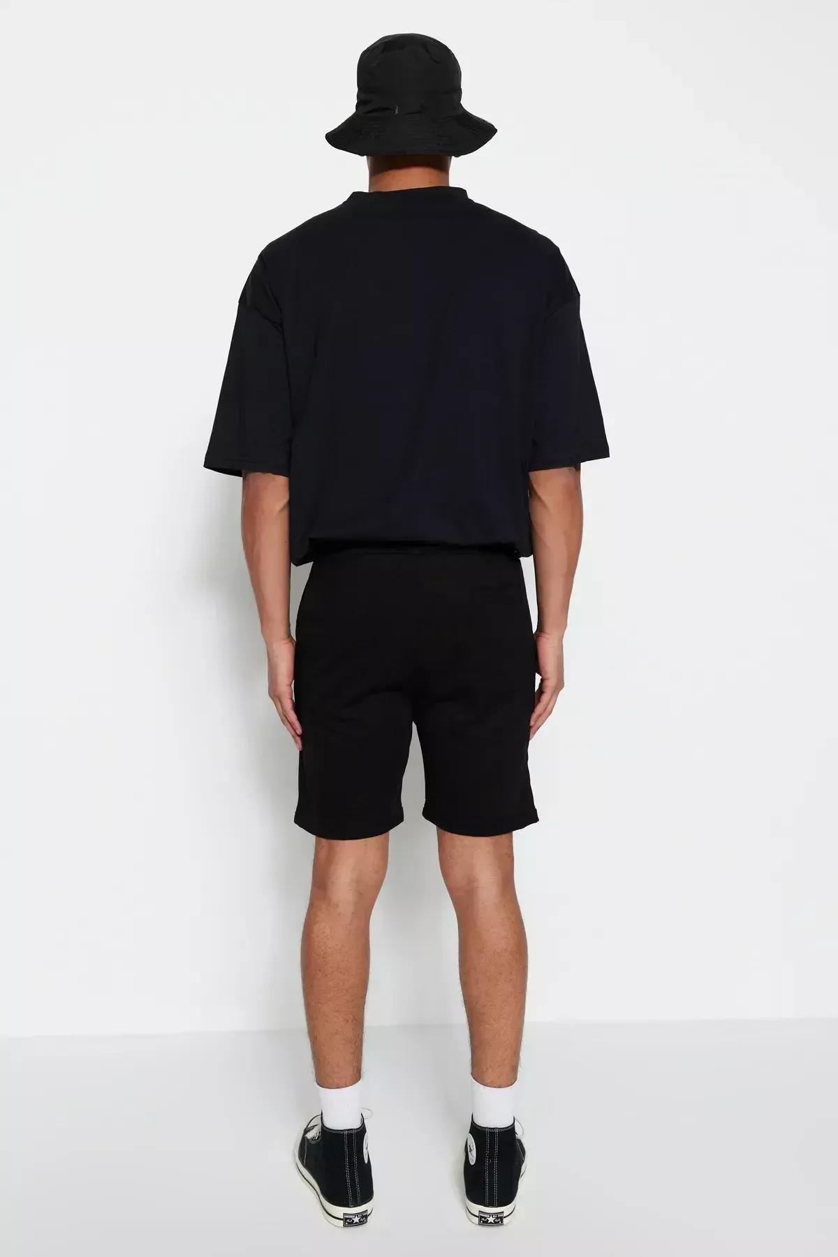 Black Mid-Waist Shorts, Set Of 2, Black, large image number 7