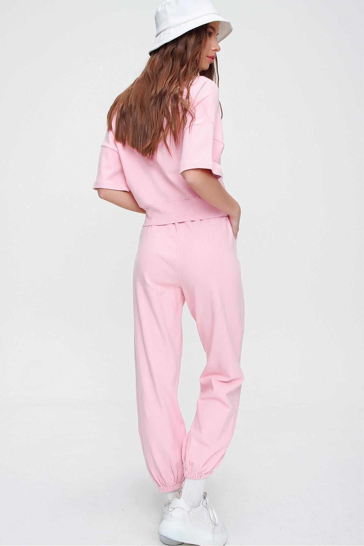Pink Crew Neck Sweatsuit, Pink, large image number 7