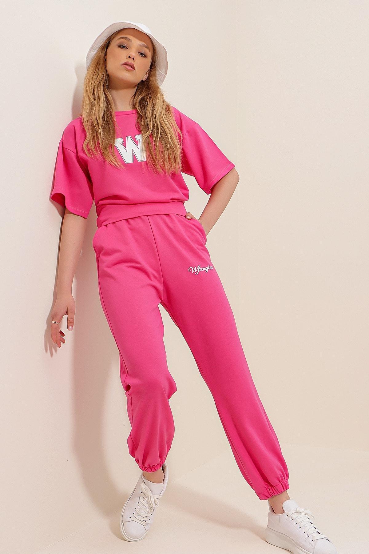 Pink Crew Neck Sweatsuit, Pink, large image number 9