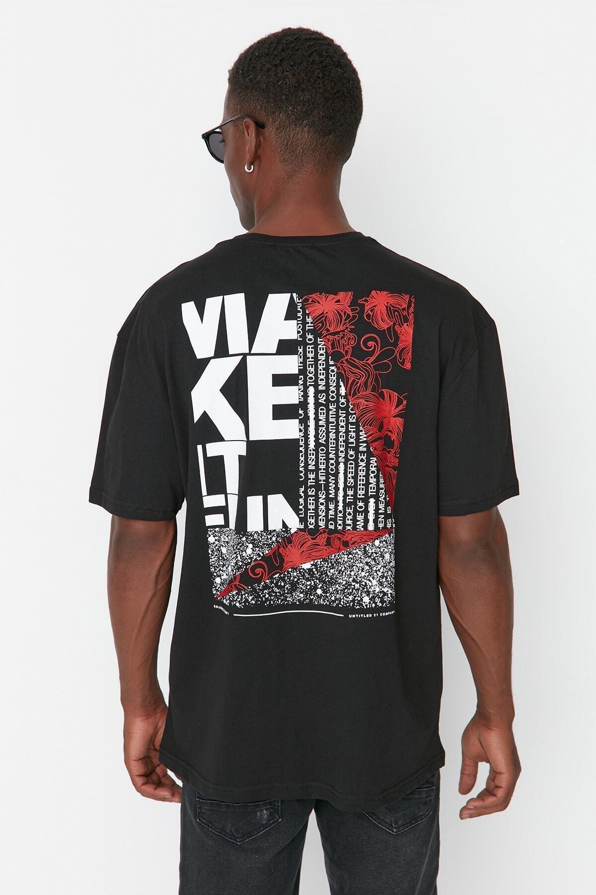 Black Relaxed Tshirt, , medium