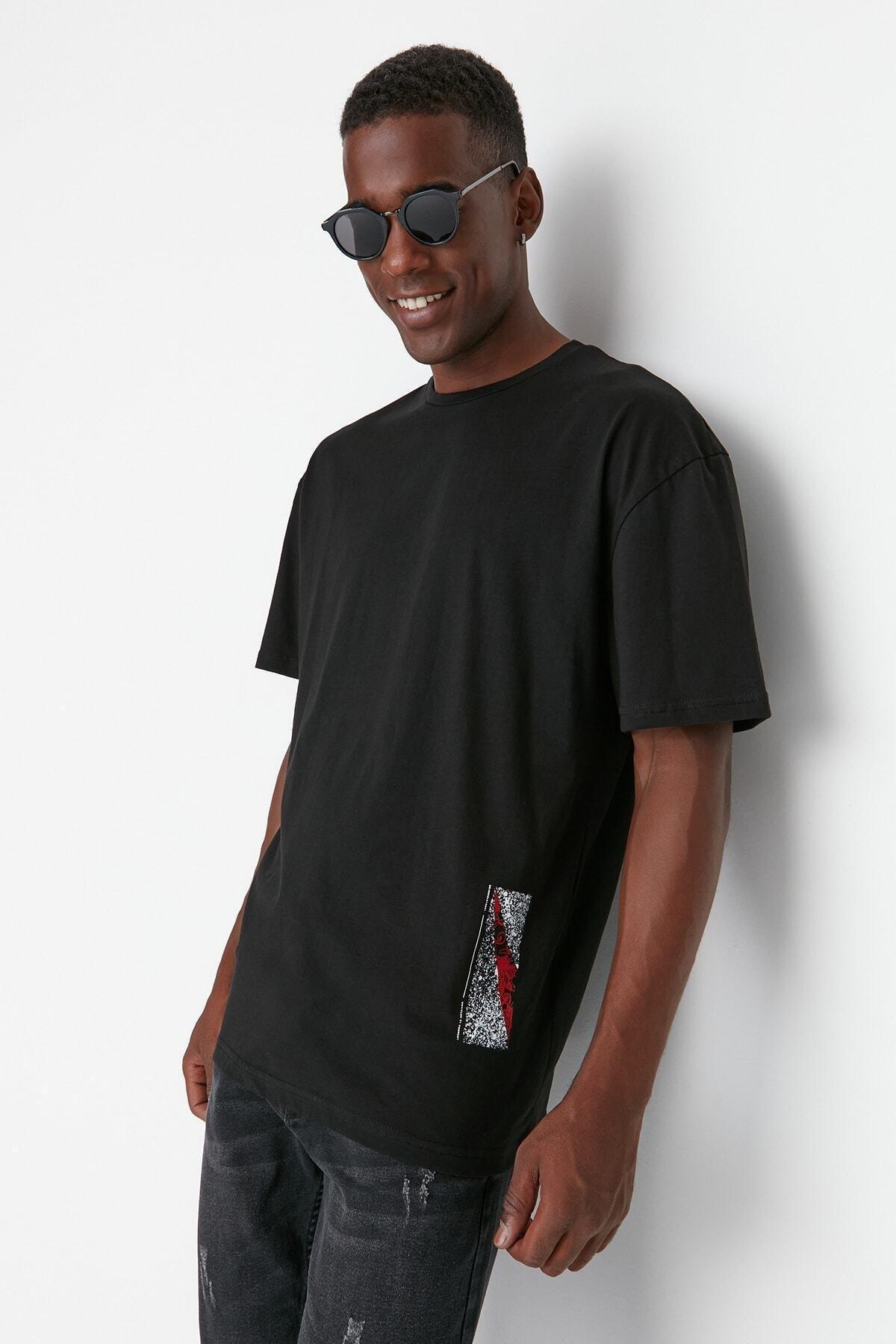Black Relaxed Tshirt, , large image number 4