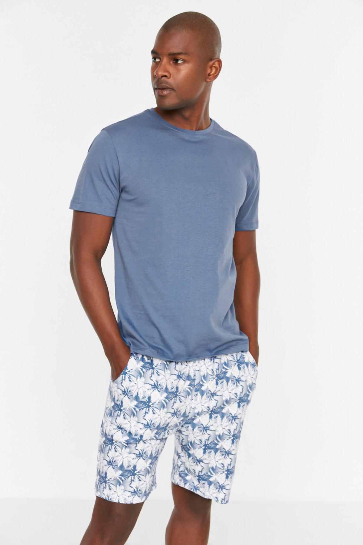 Blue Plain Pajama Set, , large image number 10