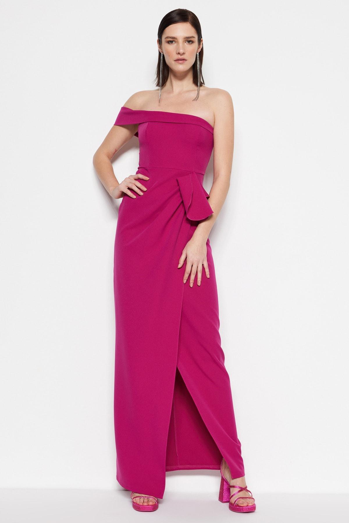 Purple One Shoulder Occasionwear Dress, , large image number 0