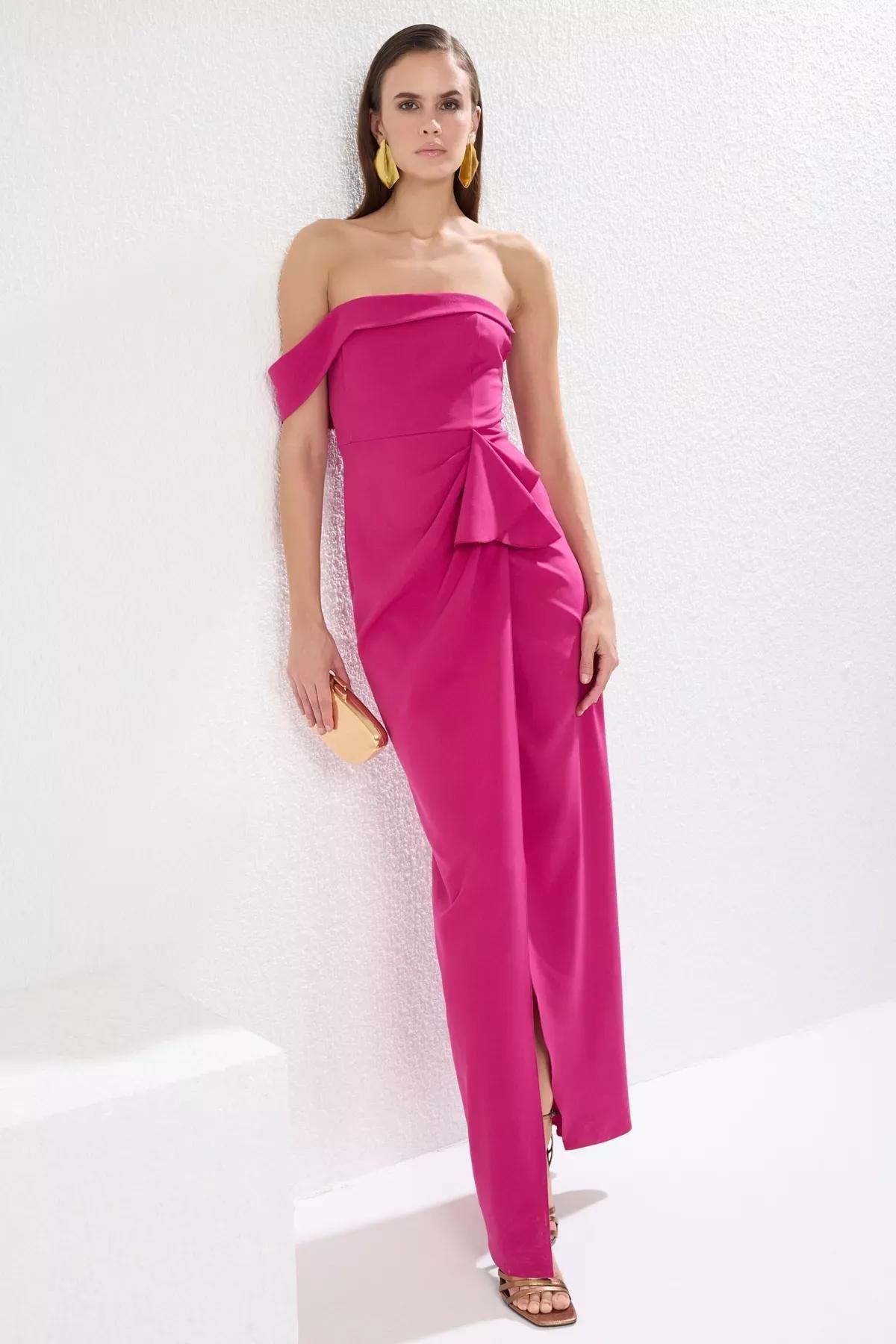 Purple One Shoulder Occasionwear Dress, , large image number 0
