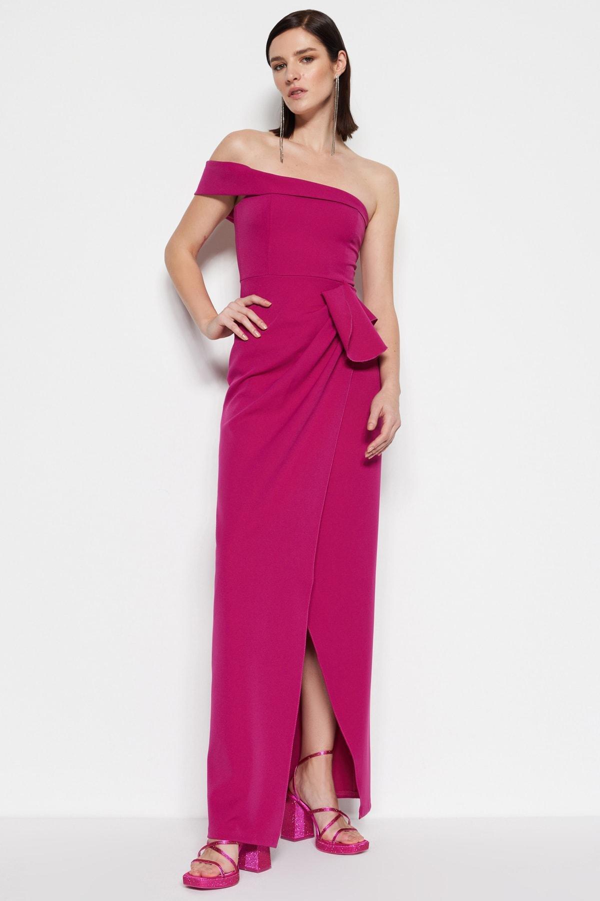Purple One Shoulder Occasionwear Dress, , large image number 1