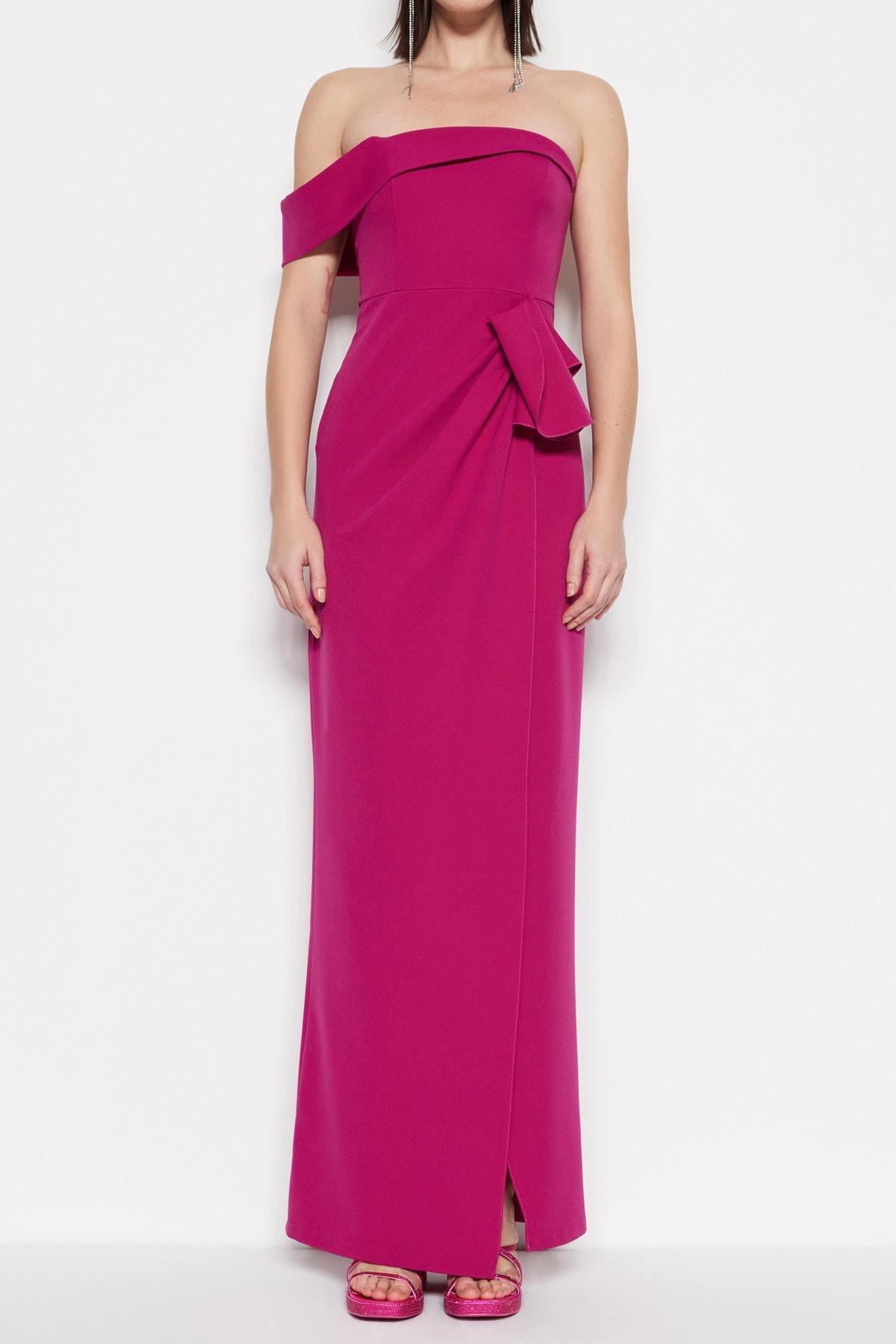 Purple One Shoulder Occasionwear Dress, , large image number 3