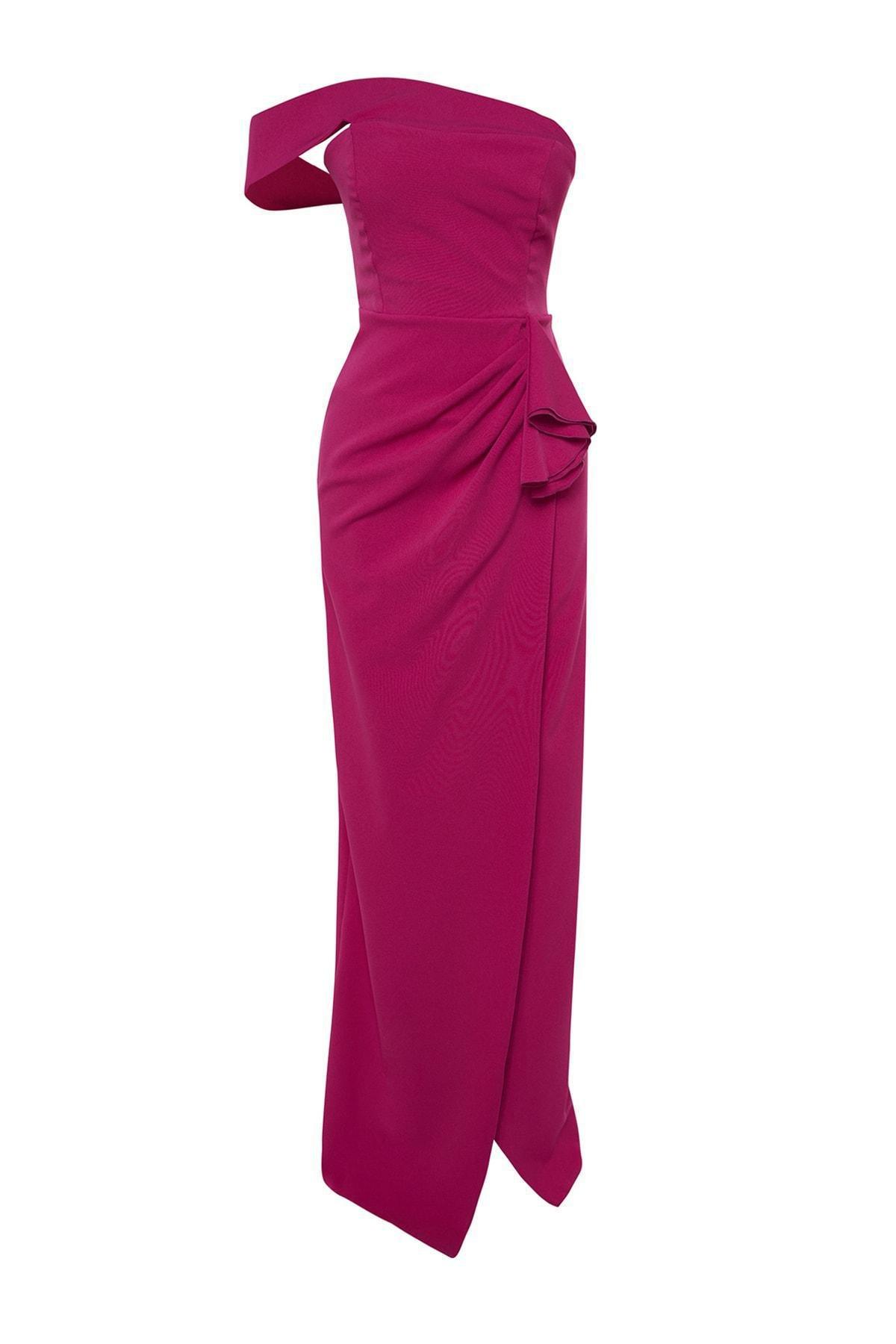 Purple One Shoulder Occasionwear Dress, , large image number 5