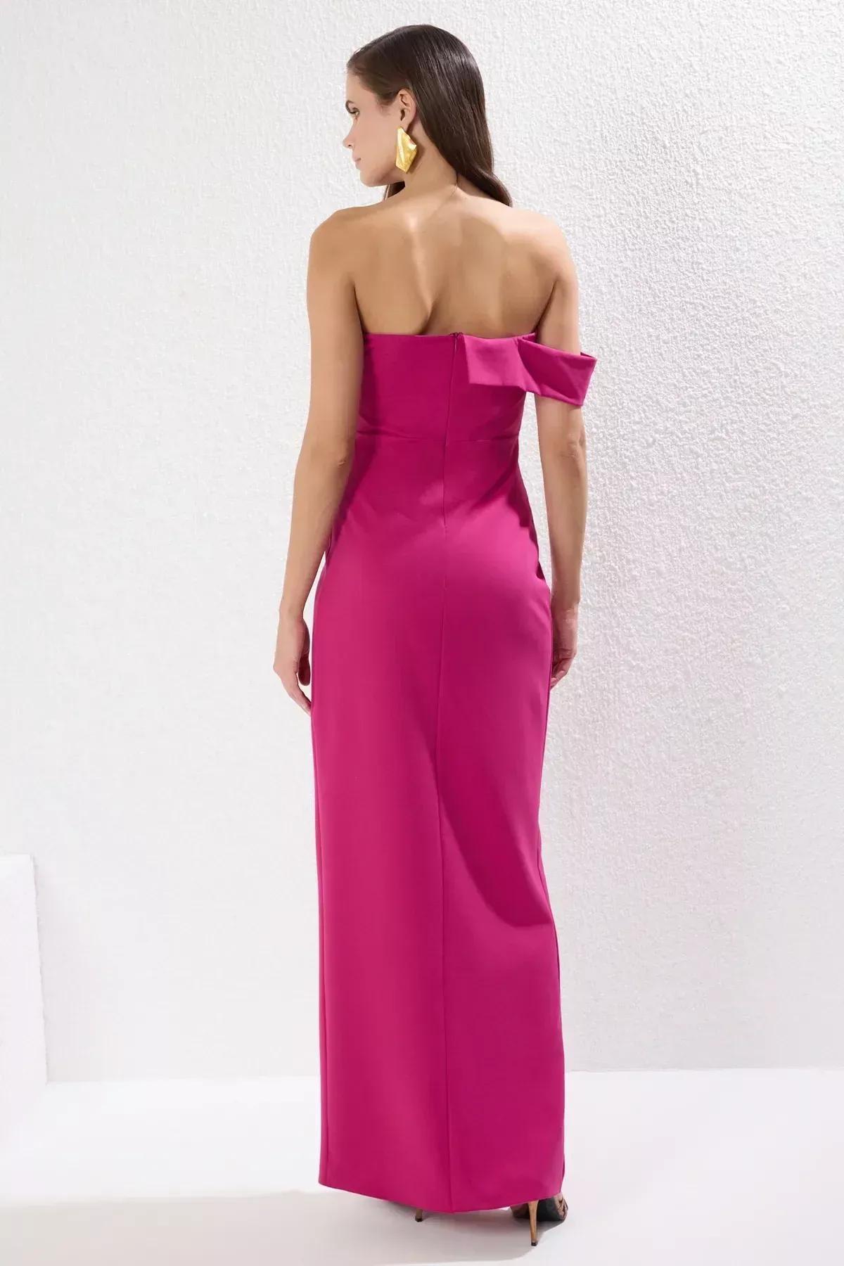 Purple One Shoulder Occasionwear Dress, , large image number 8
