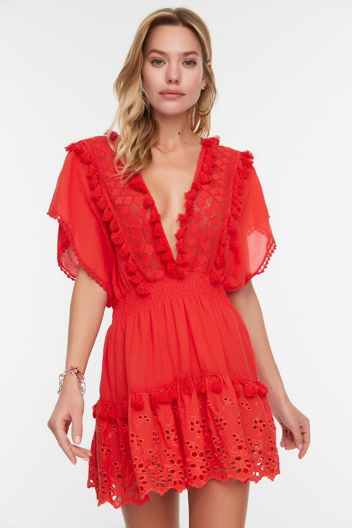 Red Smock Dress, , large image number 0