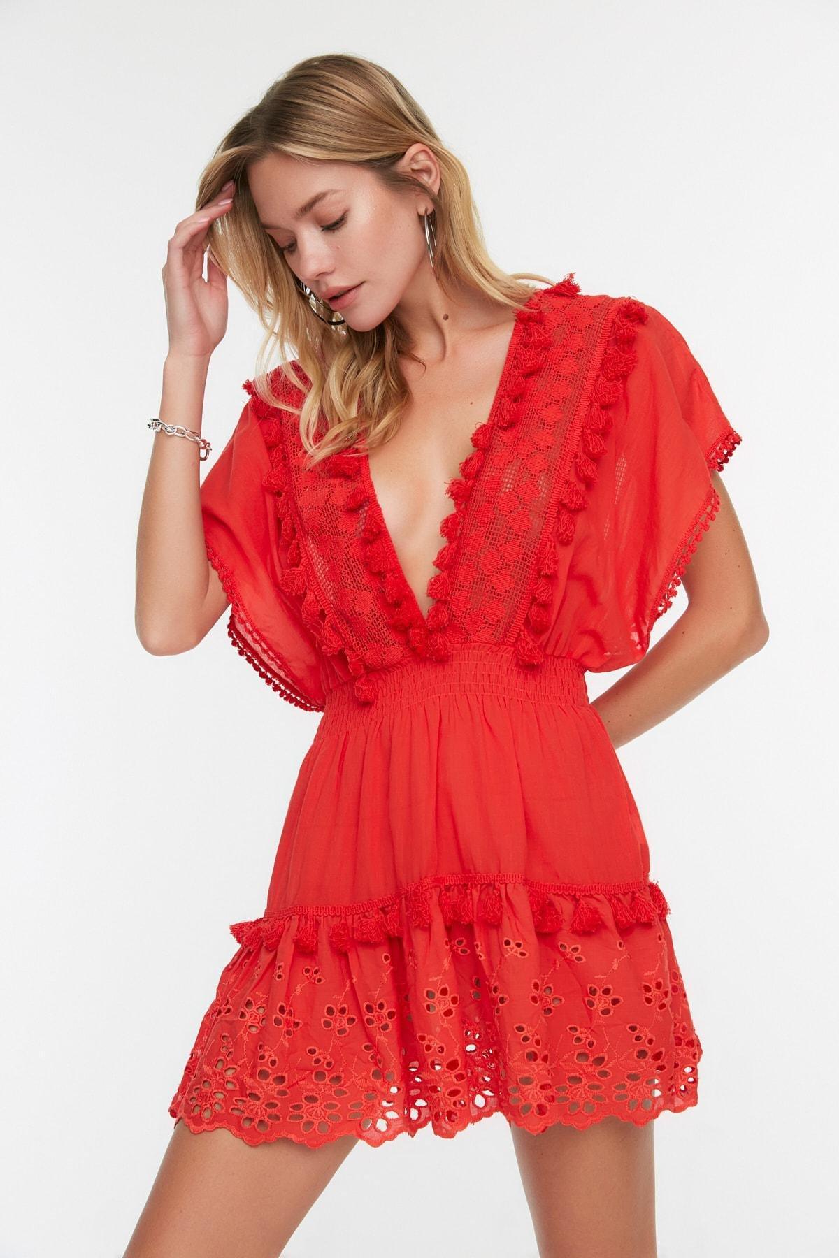 Red Smock Dress, , large image number 1