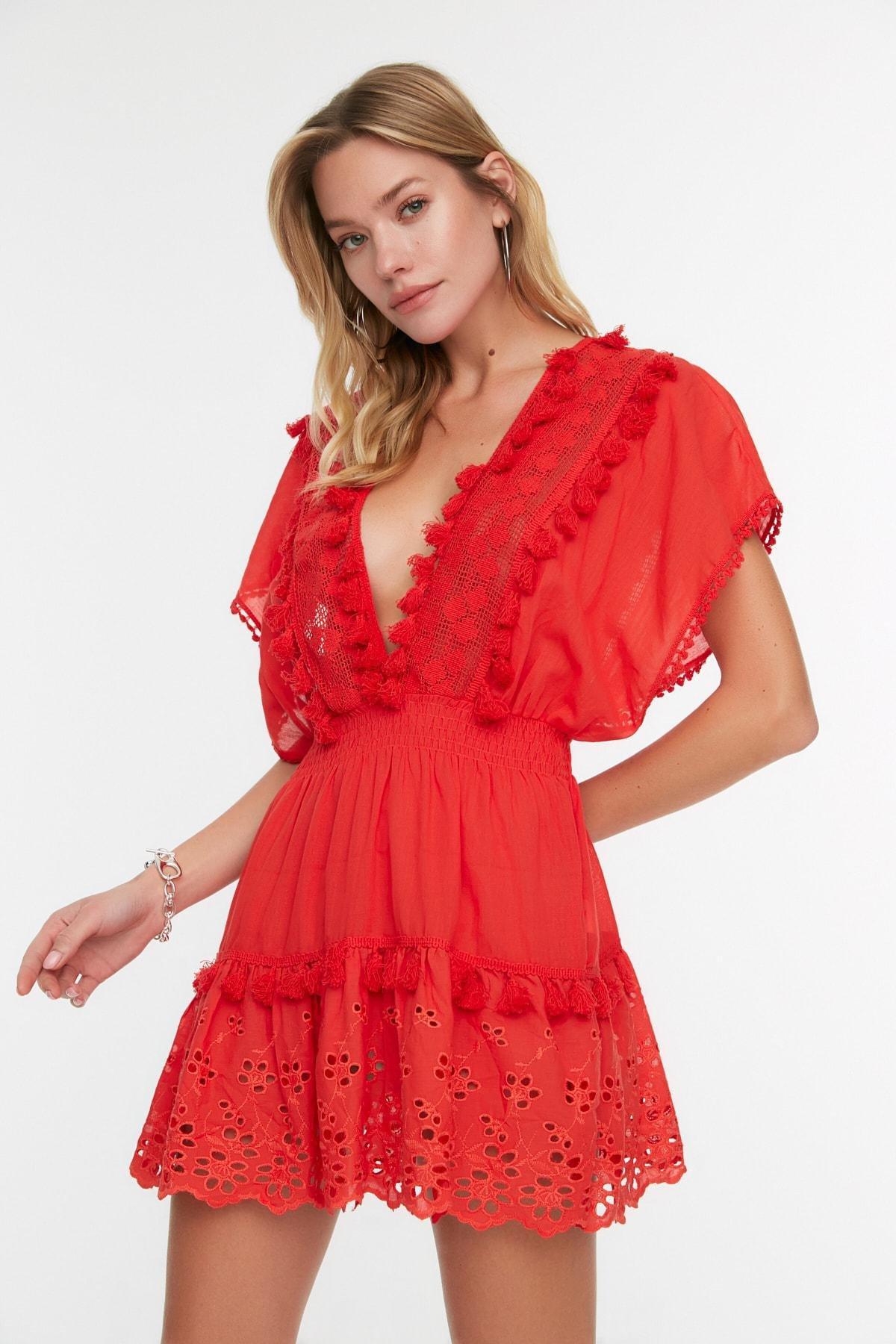 Red Smock Dress, , large image number 4