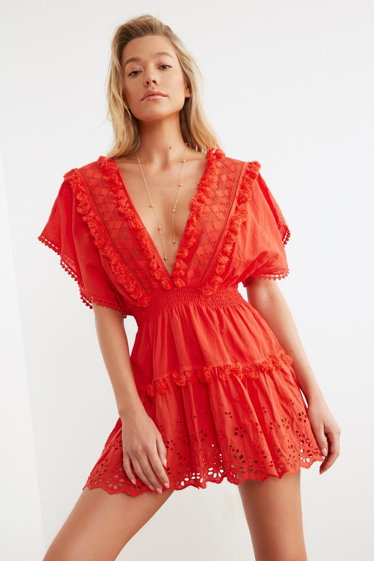 Red Smock Dress, , large image number 5