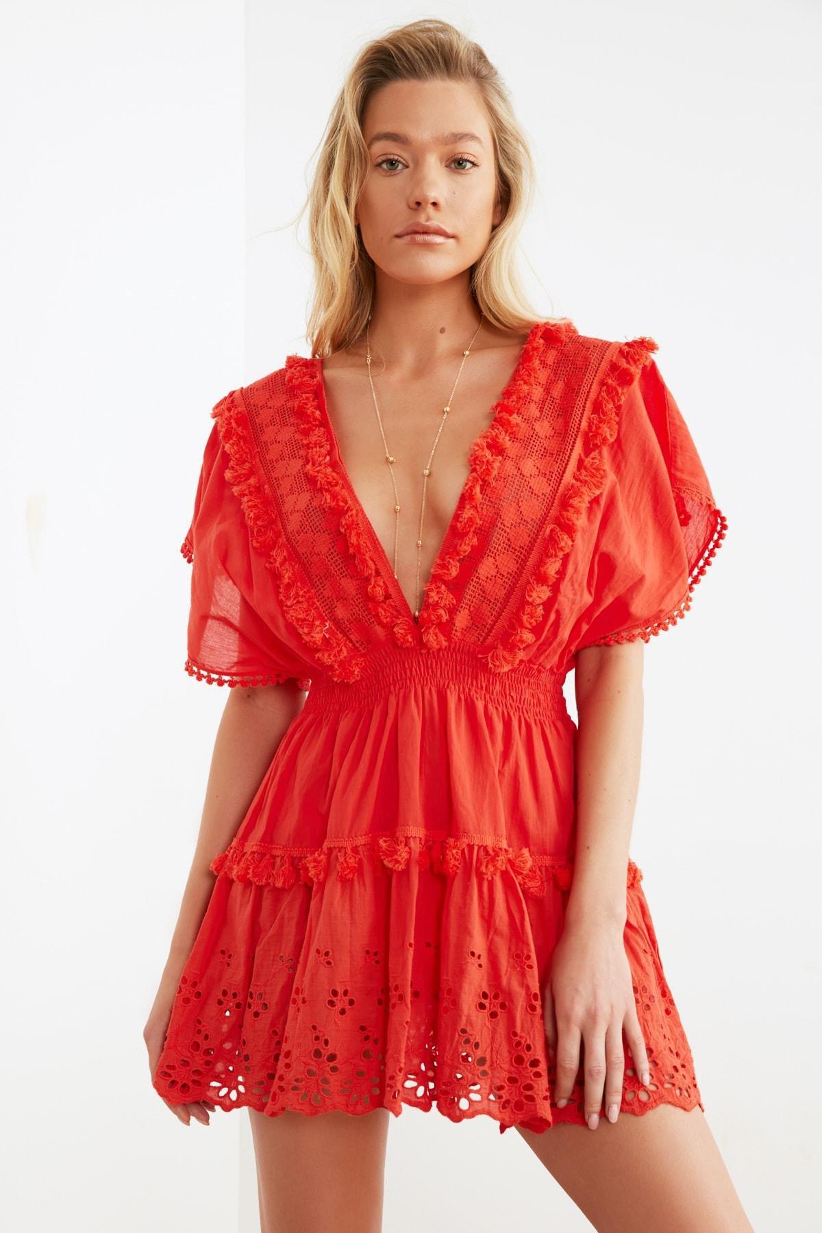 Red Smock Dress, , large image number 6