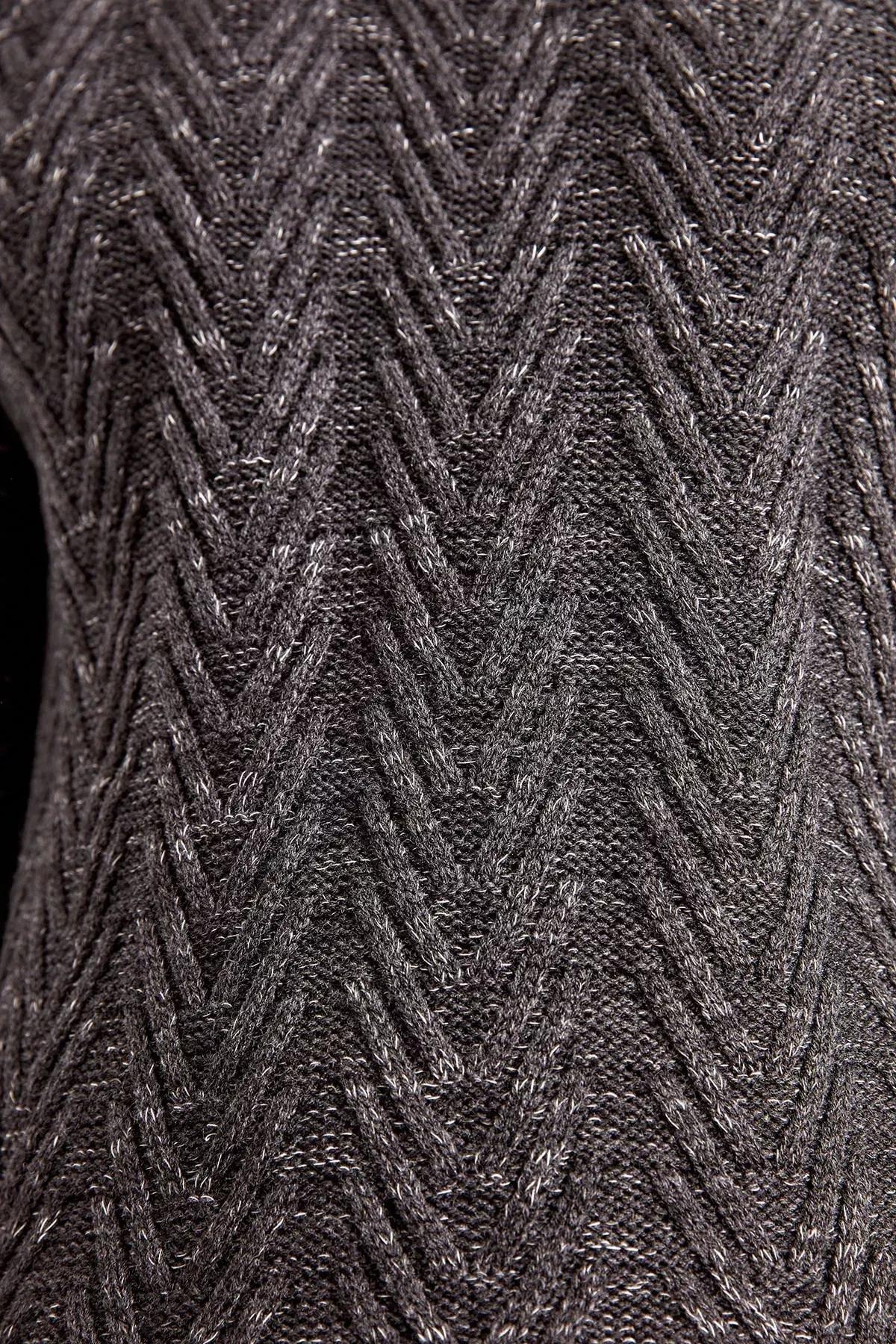 Anthracite Slim Cotton Crew Neck Knitwear Sweater TMNAW20MG0029, , large image number 4