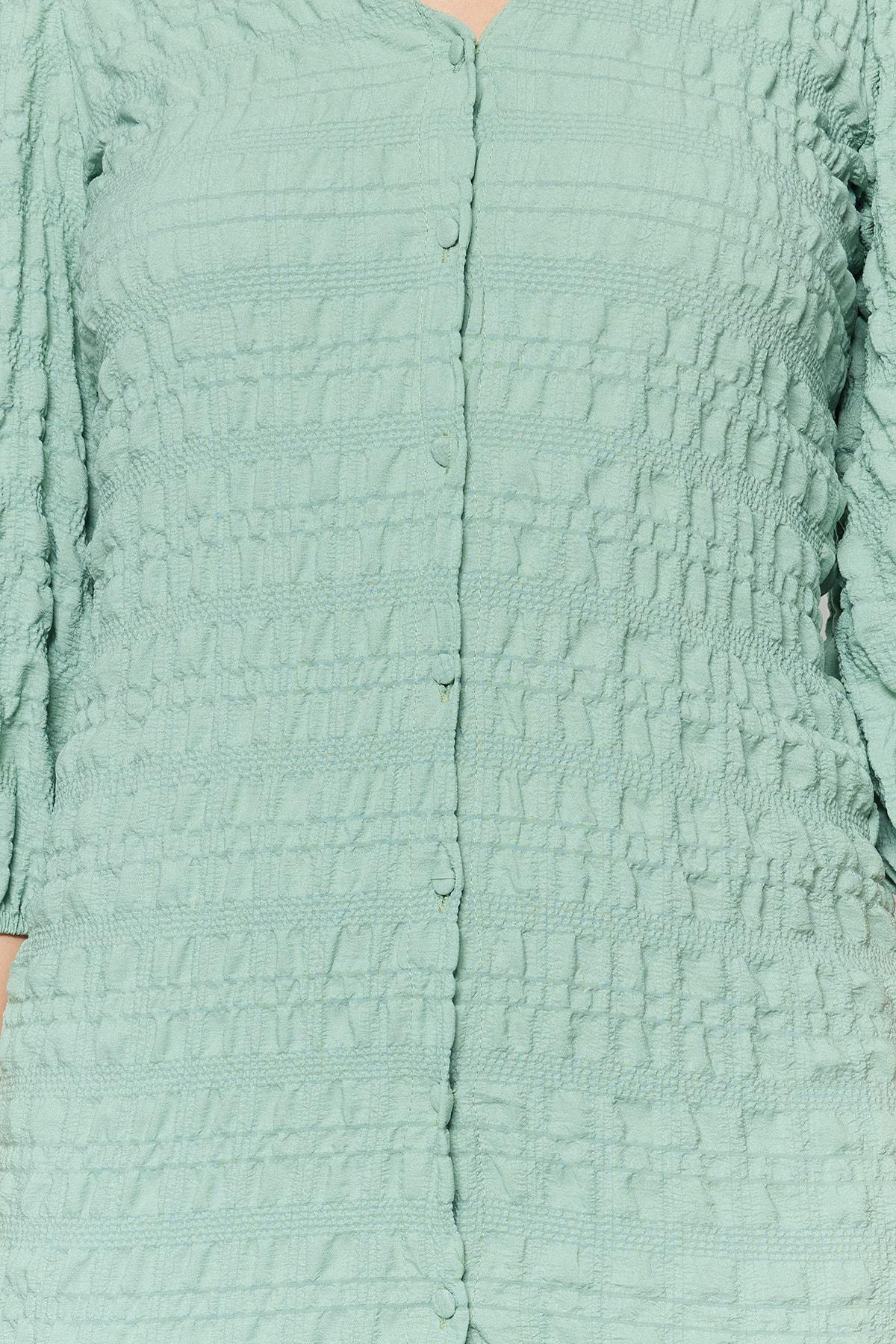Green Ruffle Hem Midi Dress, , large image number 5