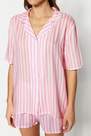 Trendyol - Pink Mid Waist Striped Pajama Set
