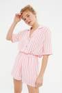 Trendyol - Pink Mid Waist Striped Pajama Set