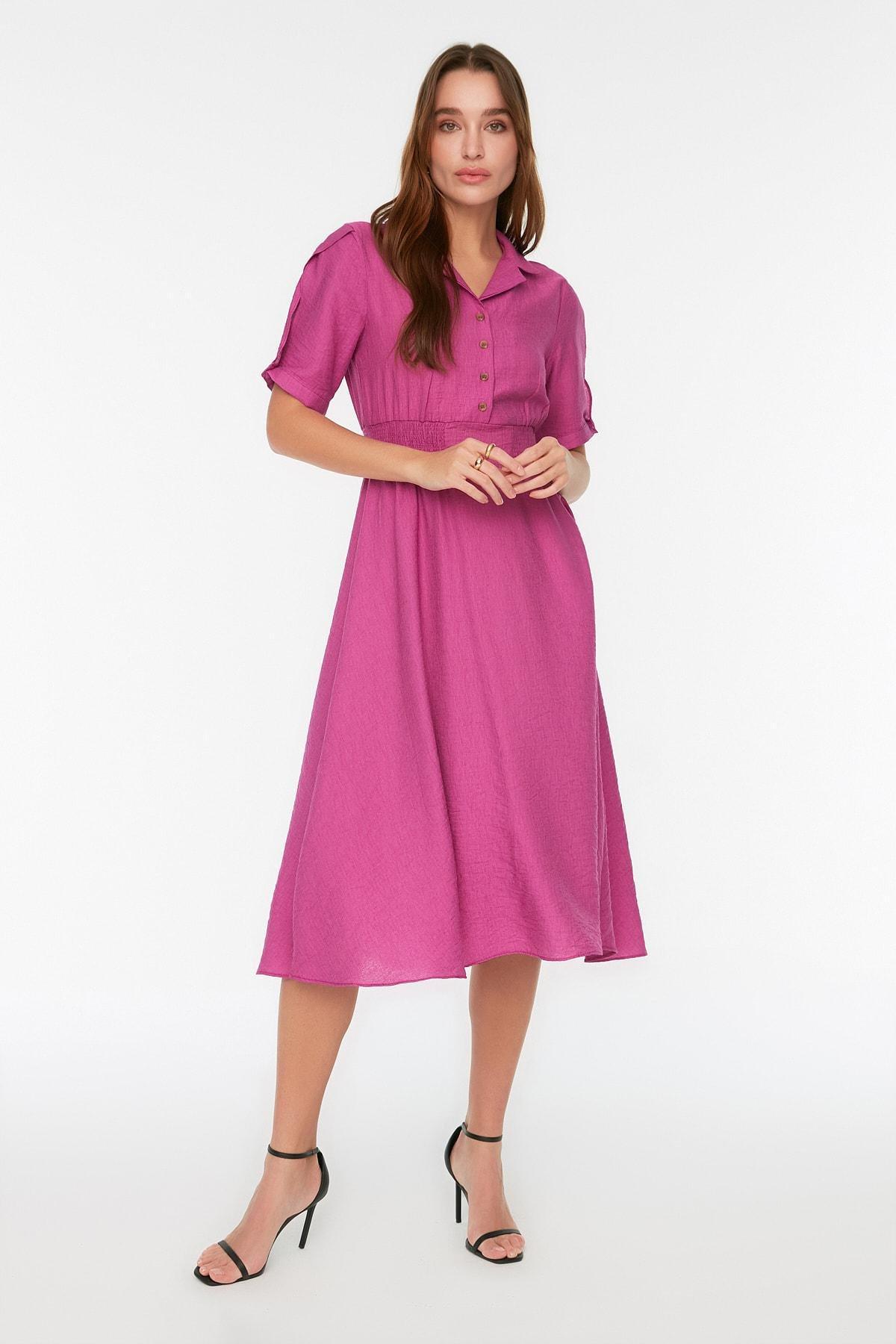 Purple Smock Midi Dress, Purple, large image number 0