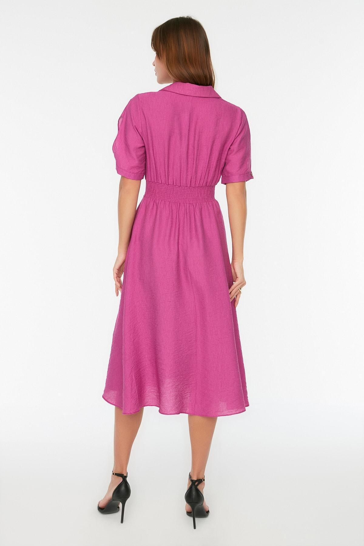 Purple Smock Midi Dress, Purple, large image number 4