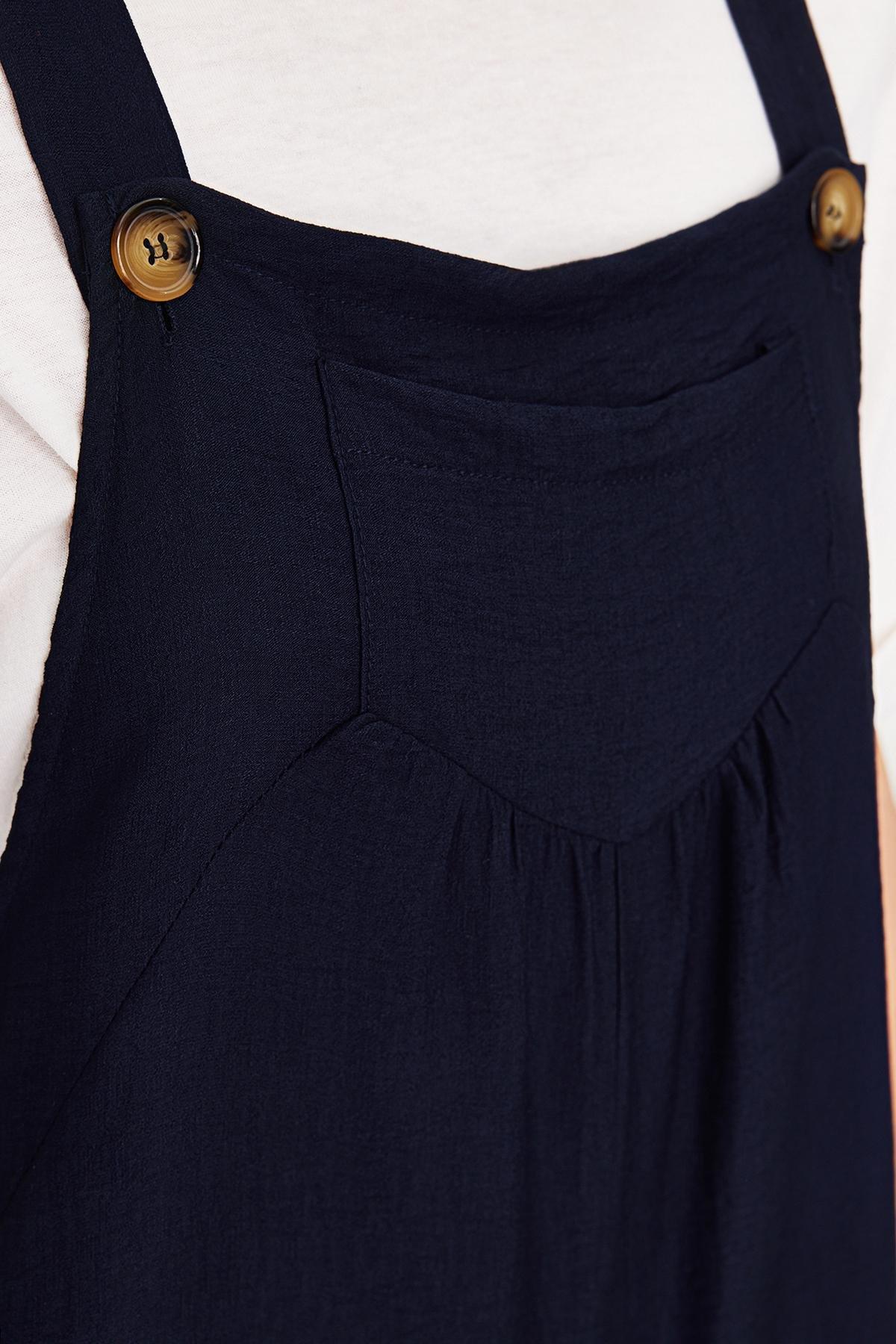 Blue Wide Leg Linen Jumpsuit, , large image number 4