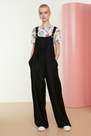 Trendyol - Black Relaxed Square Collar Jumpsuit