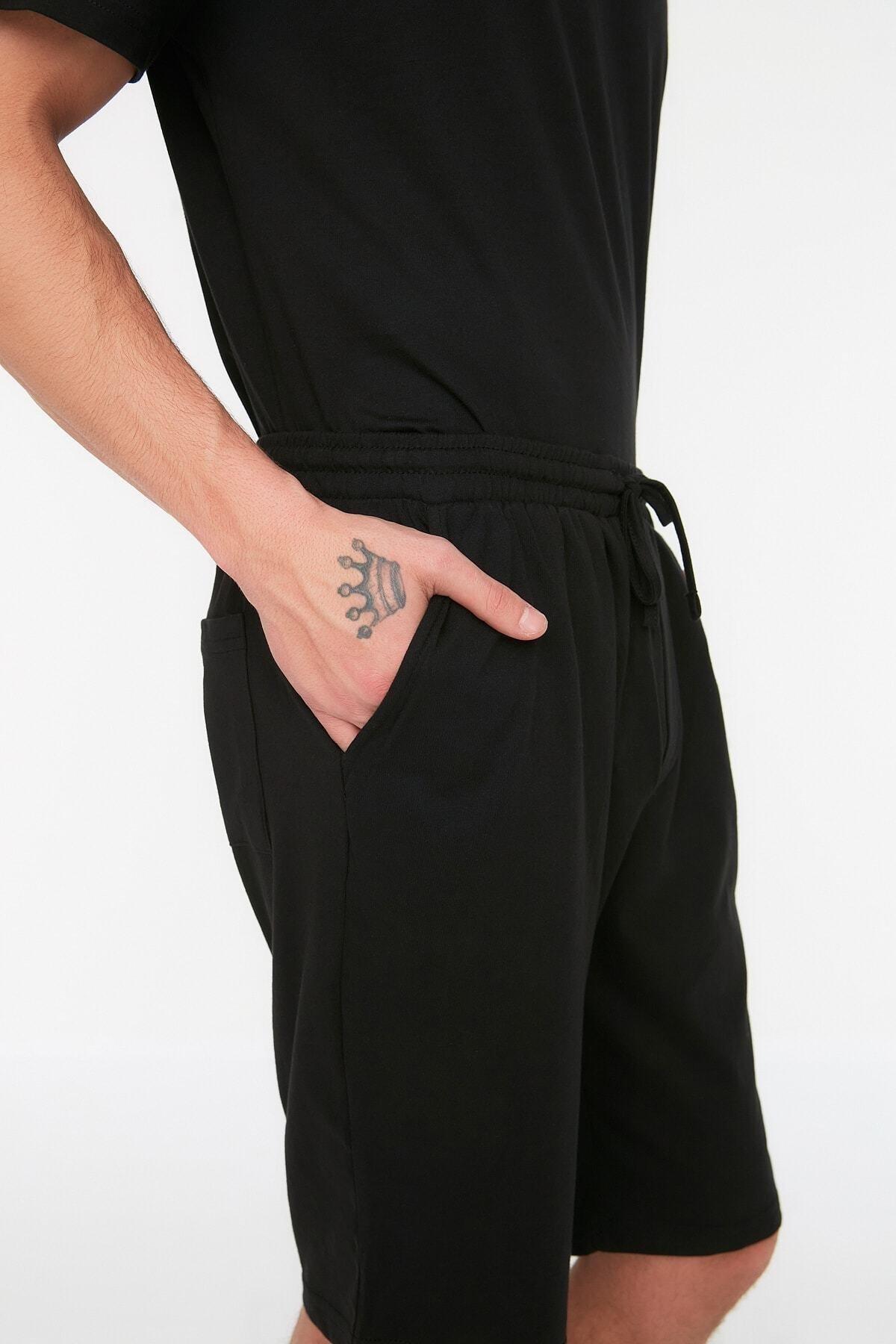 Black Plain Pajama Set, , large image number 2