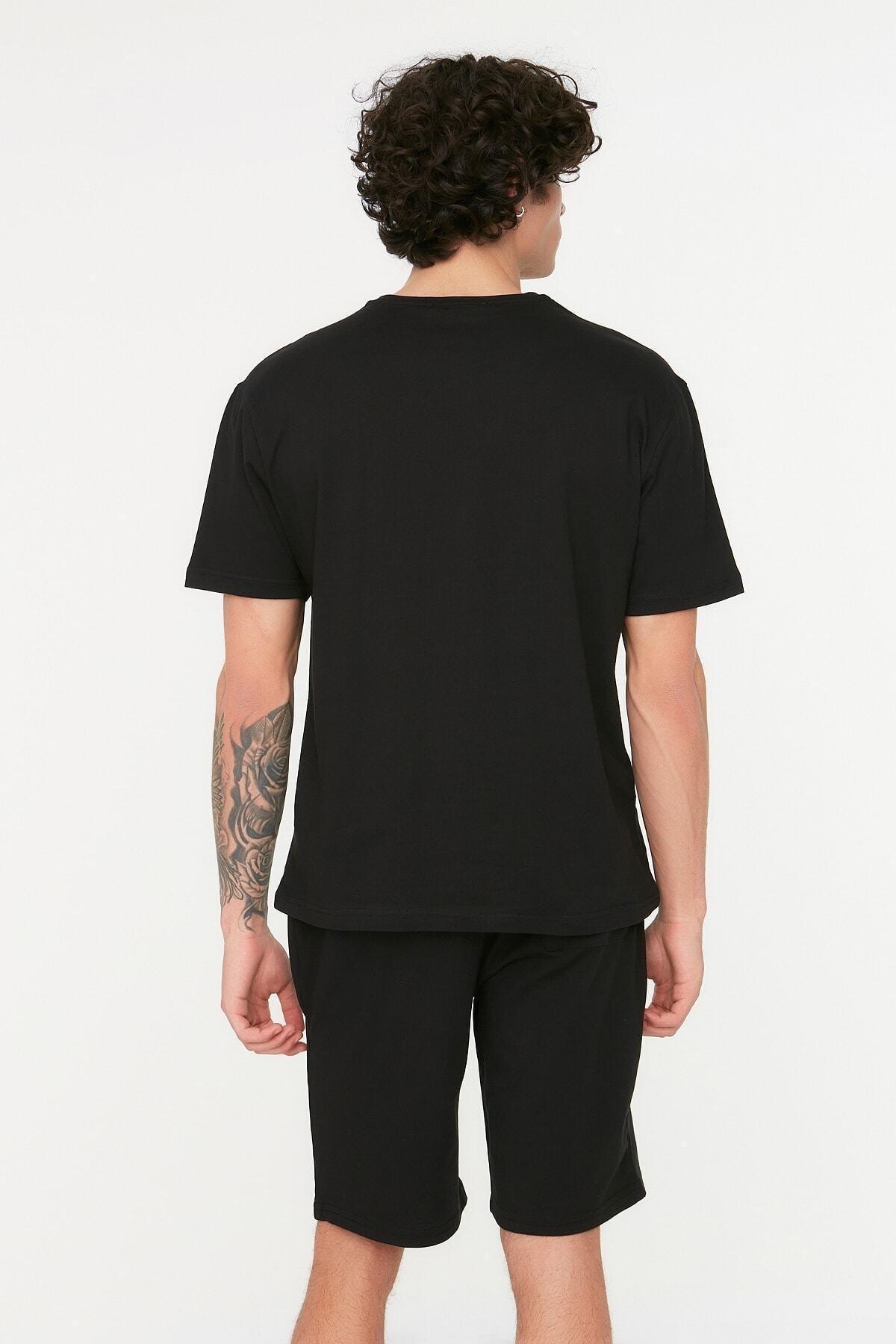 Black Plain Pajama Set, , large image number 4