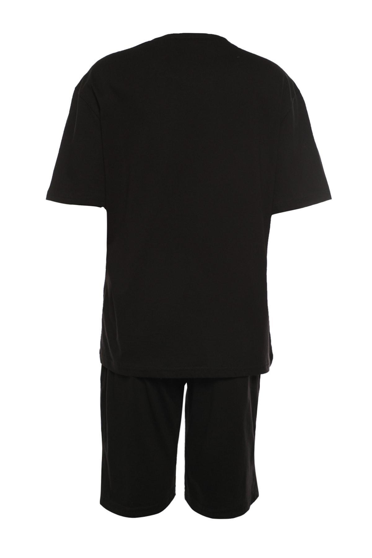 Black Plain Pajama Set, , large image number 7