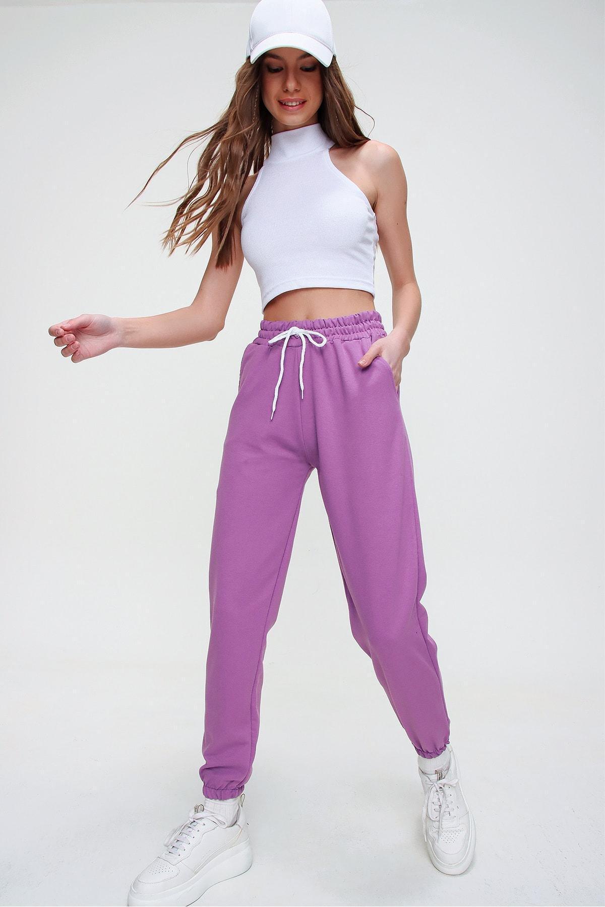 Purple Slim Sweatpants, Purple, large image number 0