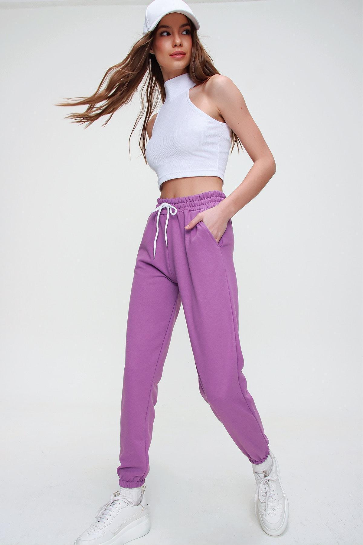 Purple Slim Sweatpants, Purple, large image number 1