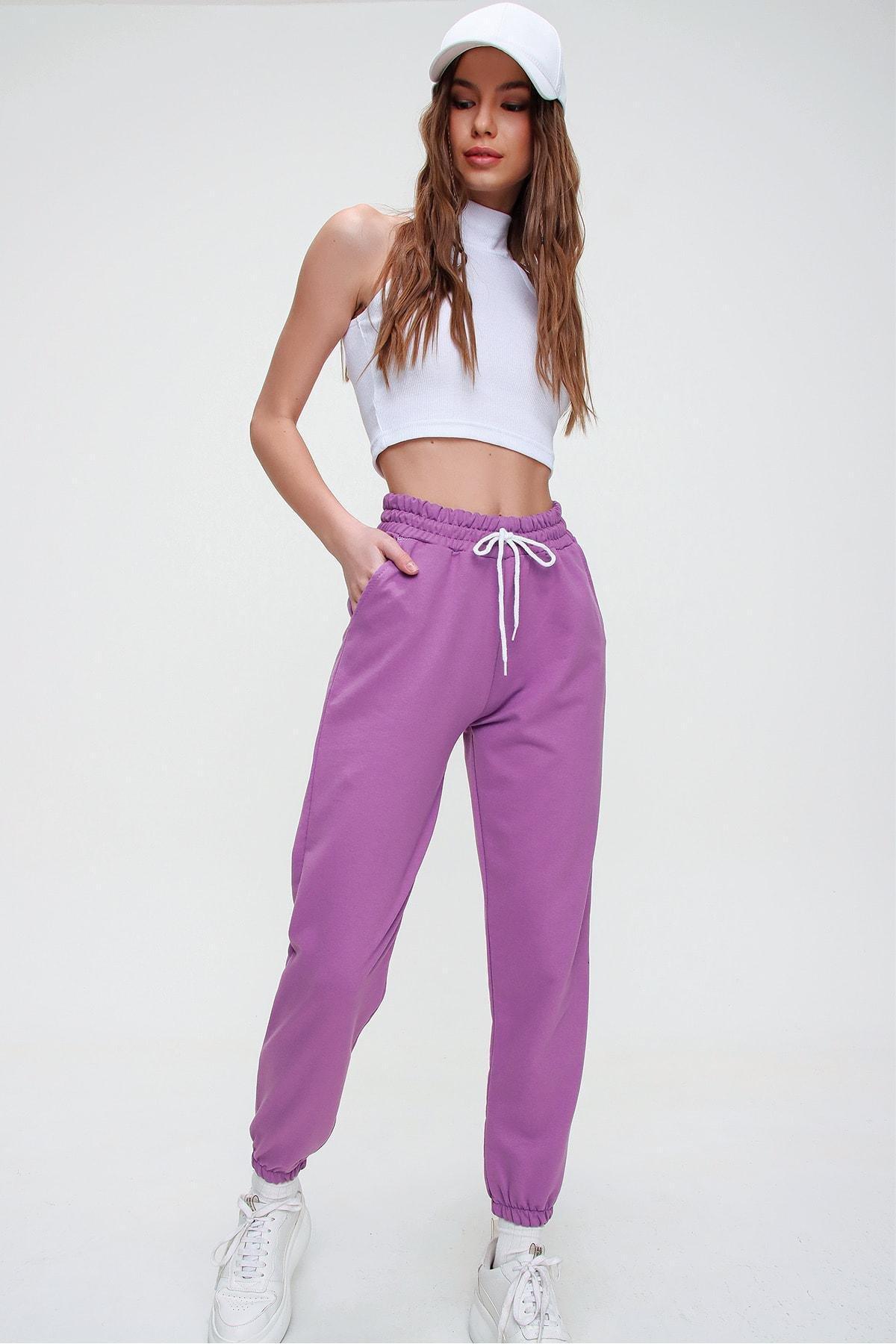 Purple Slim Sweatpants, Purple, large image number 3