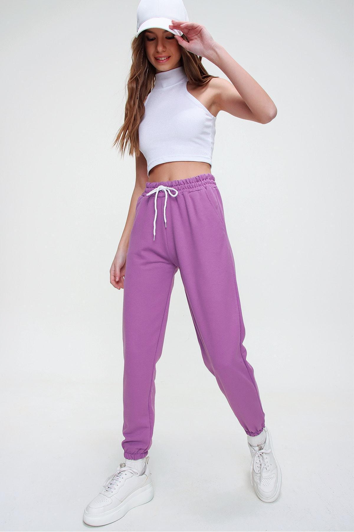 Purple Slim Sweatpants, Purple, large image number 4