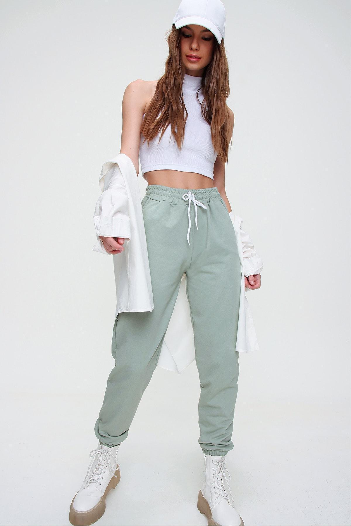 Green Slim Sweatpants, , large image number 0