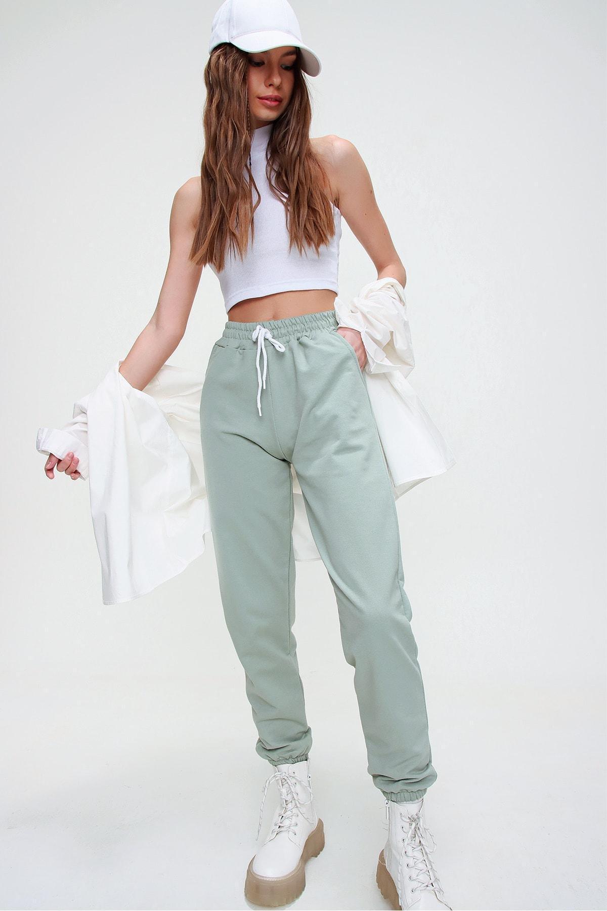 Green Slim Sweatpants, , large image number 3