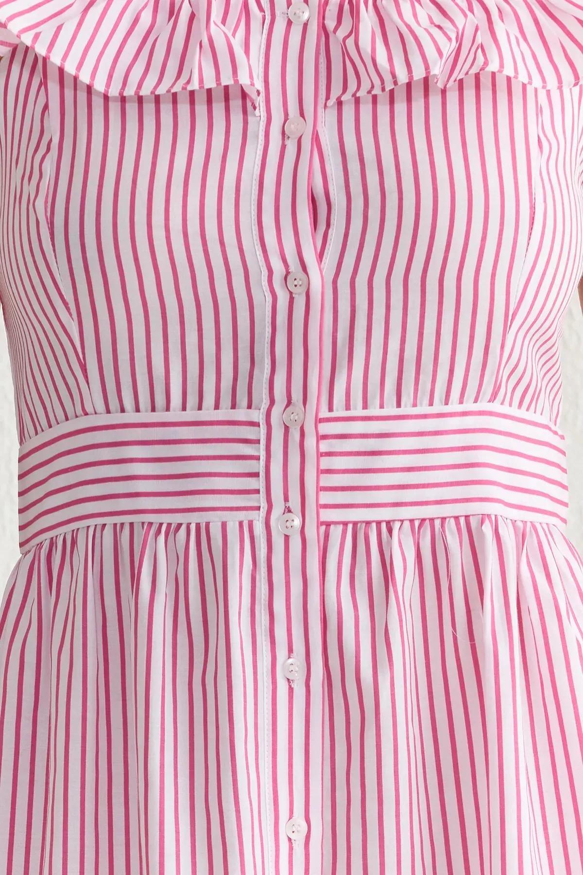 Striped Midi Shirt Dress, , large image number 2