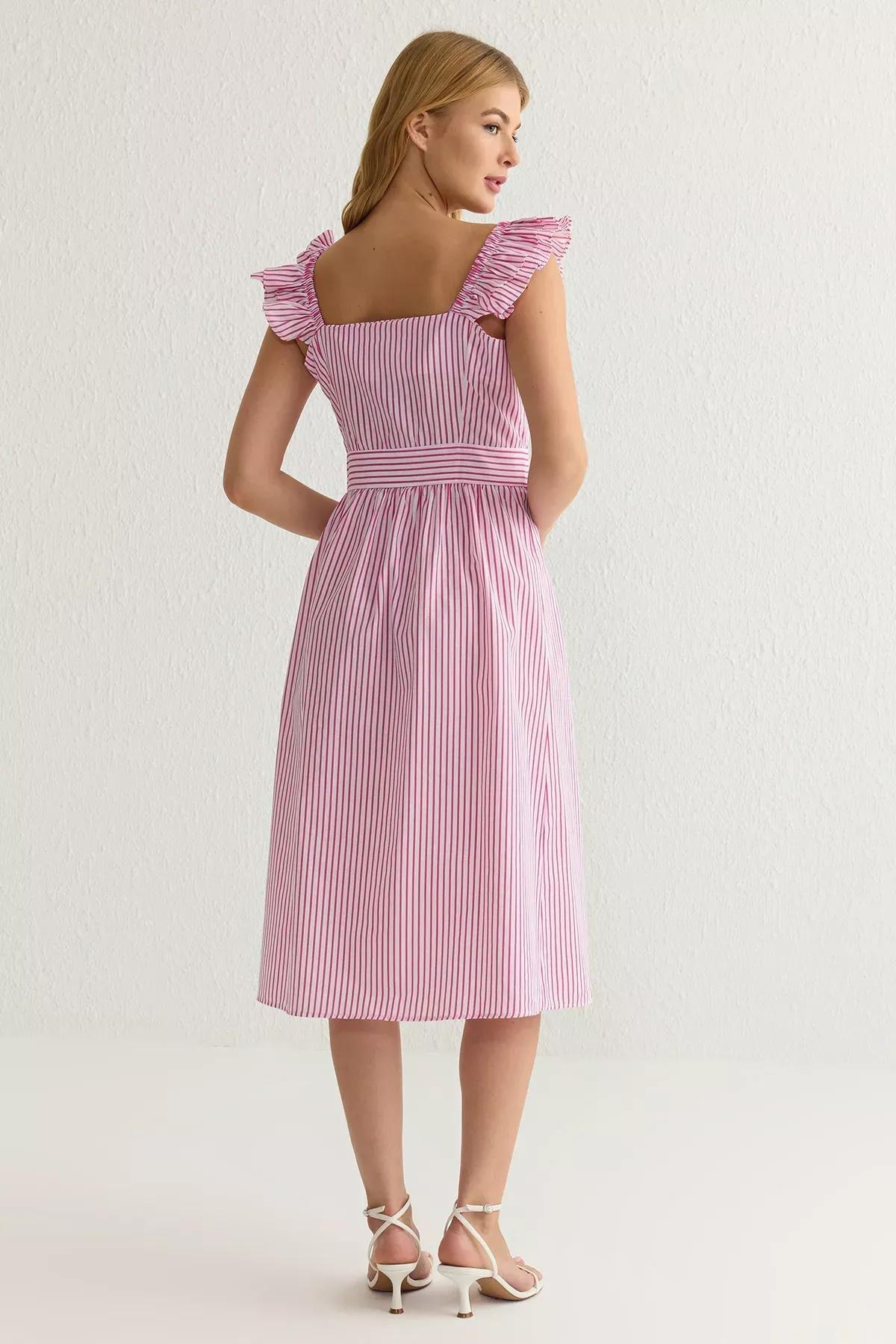 Striped Midi Shirt Dress, , large image number 4