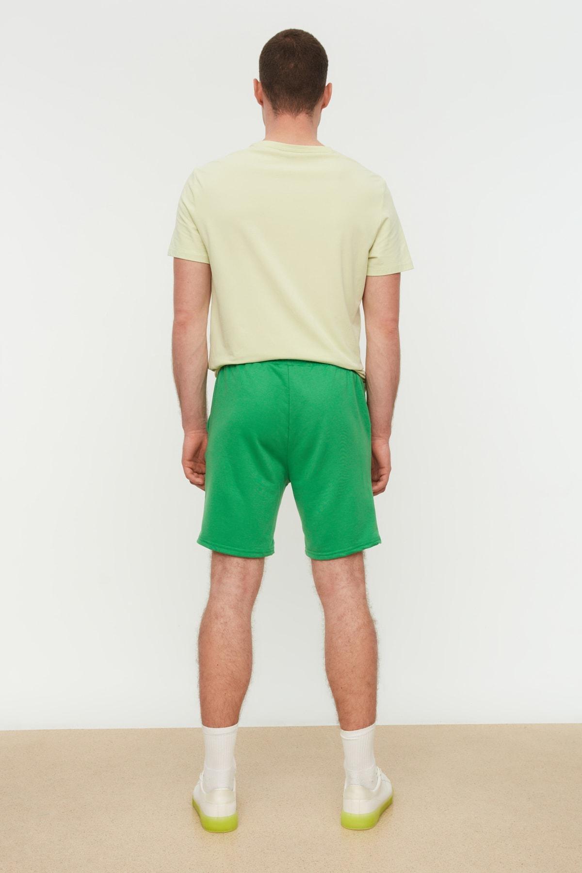Green Colourblock Mid Waist Shorts, Green, large image number 7