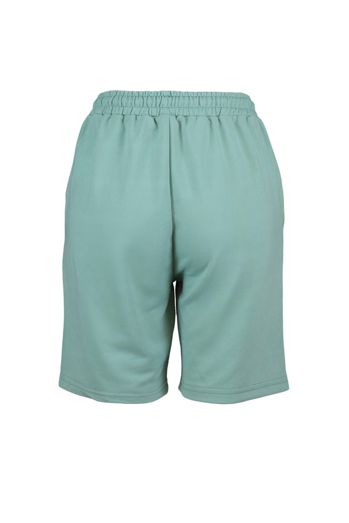 Green Colourblock Mid Waist Shorts, Green, large image number 10
